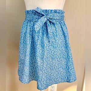 Blue and White Floral Skirt Girls 11/12